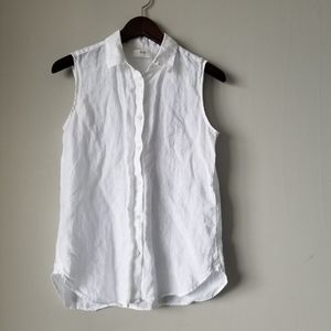 Uniqlo 100% Linen Sleeveless Button Down Shirt